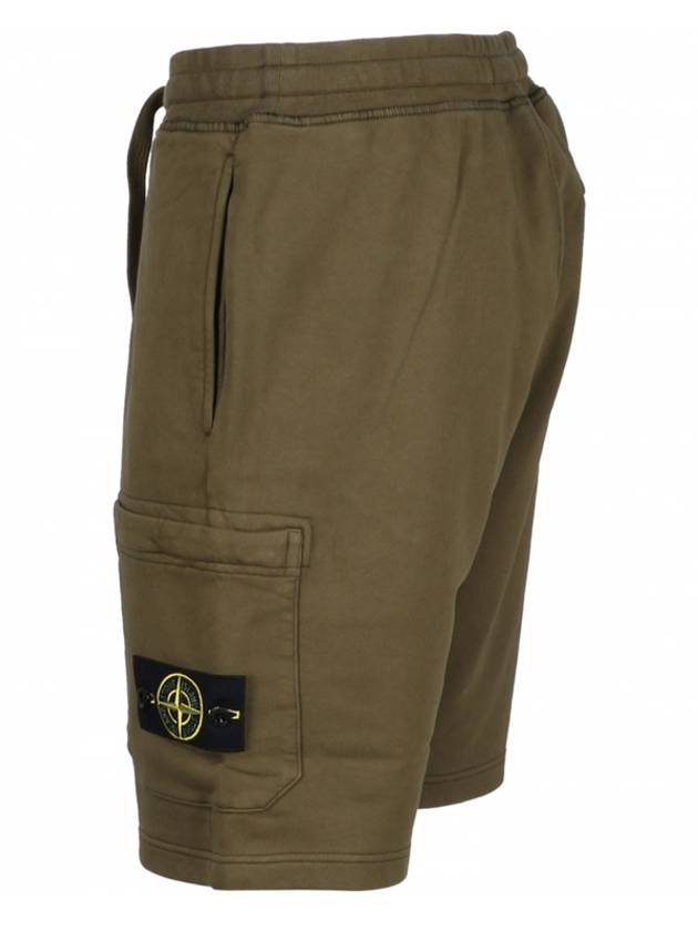 Men's Waffen Patch Training Shorts Brown - STONE ISLAND - BALAAN.