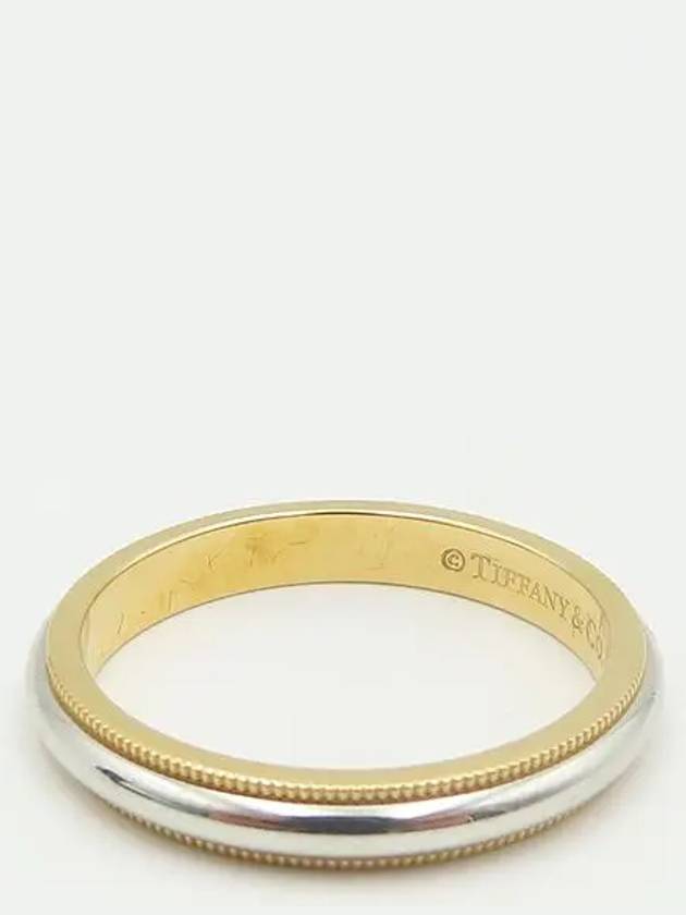 Tiffany PT950 Platinum AU750 18K Yellow Gold Combination Milgrain 3MM Ring No 21 5 - TIFFANY & CO. - BALAAN 1