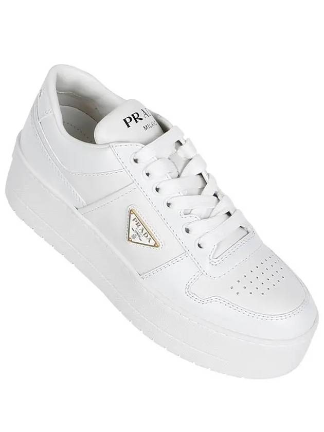 Downtown Bold Leather Low Top Sneakers White - PRADA - BALAAN 2