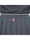 Full Needle Stitch Merino Wool Tipping Pleated Skirt Grey - THOM BROWNE - BALAAN 7