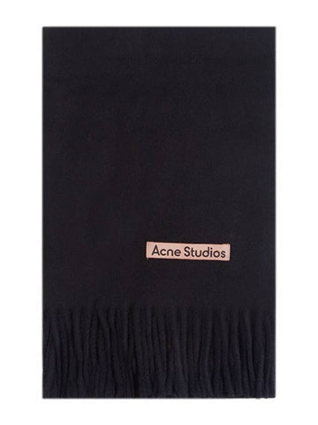 Narrow Heavy Wool Fringe Muffler 45X200 CA0210 BLACK - ACNE STUDIOS - BALAAN 1