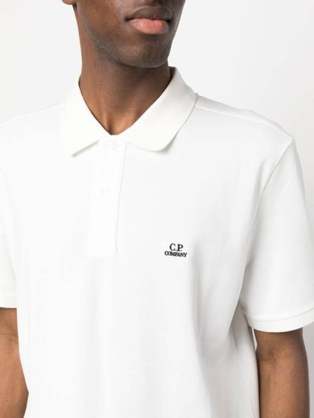 Stretch Piquet Regular Polo Shirt White - CP COMPANY - BALAAN 6