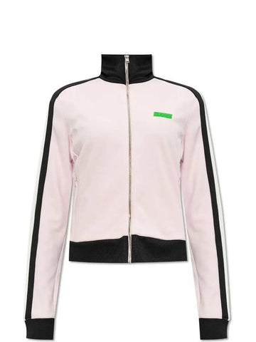 Sporty Logo Patch Jersey Track Zip-Up Jacket Pink - GANNI - BALAAN 1