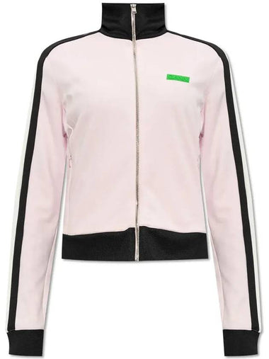 Sporty Logo Patch Jersey Track Zip-Up Jacket Pink - GANNI - BALAAN 1