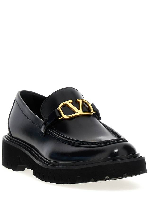 V Logo Signature Chunky Loafers Black - VALENTINO - BALAAN 3