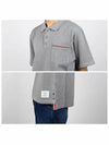 RWB Pocket Interlock Cotton Short Sleeve Polo Shirt Grey - THOM BROWNE - BALAAN 4