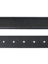 Grained Leather Silver Monogram Belt Black - SAINT LAURENT - BALAAN 5