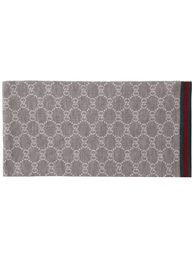 GG Two Tone Wool Scarf Grey - GUCCI - BALAAN 4