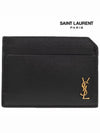 Tiny Cassandre Open Shiny Leather Card Wallet Black - SAINT LAURENT - BALAAN 3