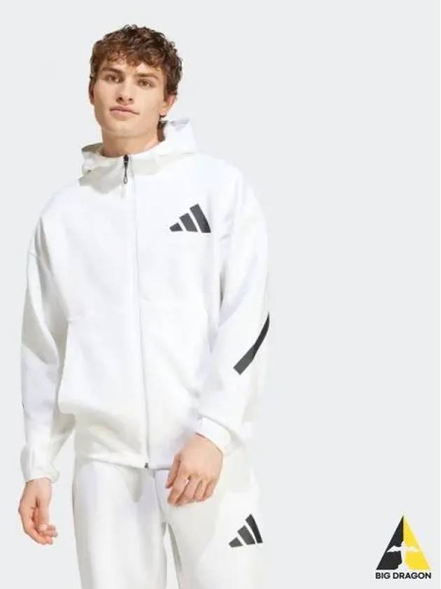 Man Z N E full zip hooded track jacket white - ADIDAS - BALAAN 1