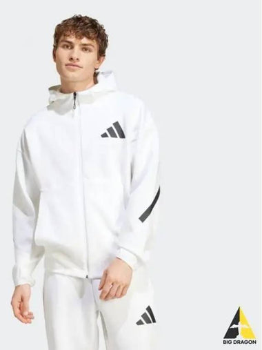 Man Z N E full zip hooded track jacket white - ADIDAS - BALAAN 1