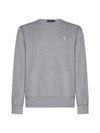 Embroidered Pony Logo Crew Neck Cotton Sweatshirt Grey - POLO RALPH LAUREN - BALAAN 2