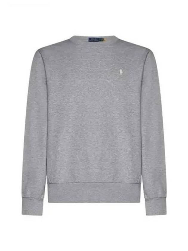 Embroidered Pony Logo Crew Neck Cotton Sweatshirt Grey - POLO RALPH LAUREN - BALAAN 2