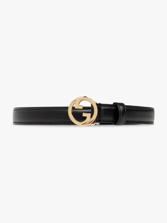 Blondie Thin Leather Belt Black - GUCCI - BALAAN 2