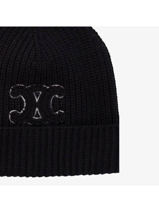 Triomphe Logo Beanie Black - CELINE - BALAAN 4