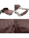 NE1C9A712Z Burgundy leather ribbon Louisa silver chain shoulder bag - NINA RICCI - BALAAN 5