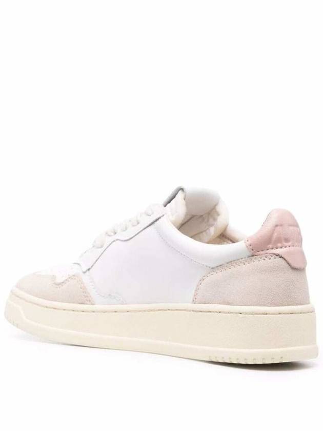 Autry Woman'S White And Pink Leather  Low Sneakers With Logo - AUTRY - BALAAN 3