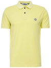 Men's Logo Patch Cotton Short Sleeve Polo Shirt Light Yellow - STONE ISLAND - BALAAN 2