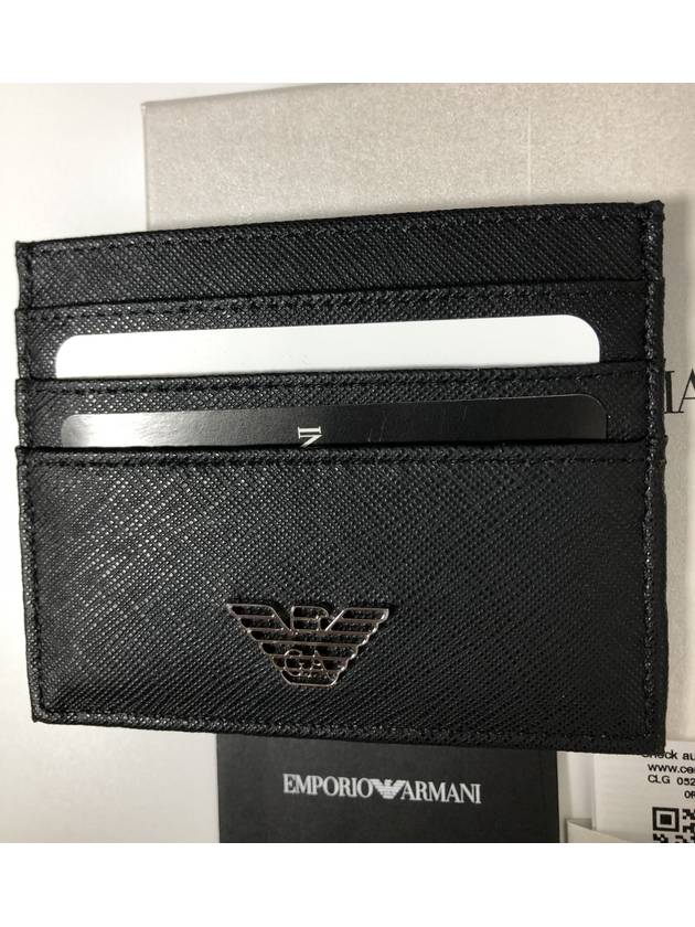 Logo 3-Fold Card Wallet Black - EMPORIO ARMANI - BALAAN 6