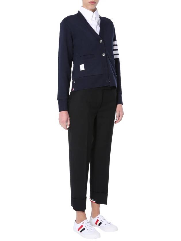 CARDIGAN SCOLLO A V - THOM BROWNE - BALAAN 6