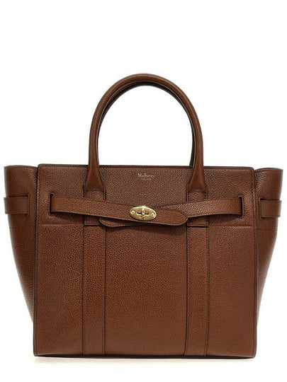 Small Classic Grain Zipped Bayswater Tote Bag Oak - MULBERRY - BALAAN 2