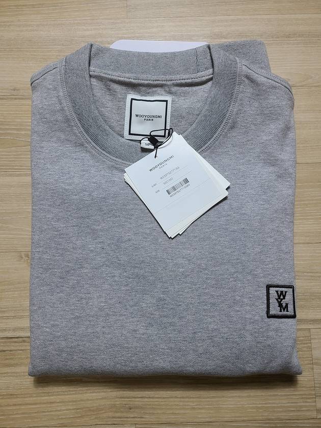 Back Logo Print Crew Neck Sweatshirt Grey - WOOYOUNGMI - BALAAN 4