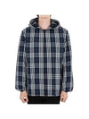 Check Polyamide Hooded Jacket Navy - BURBERRY - BALAAN 1