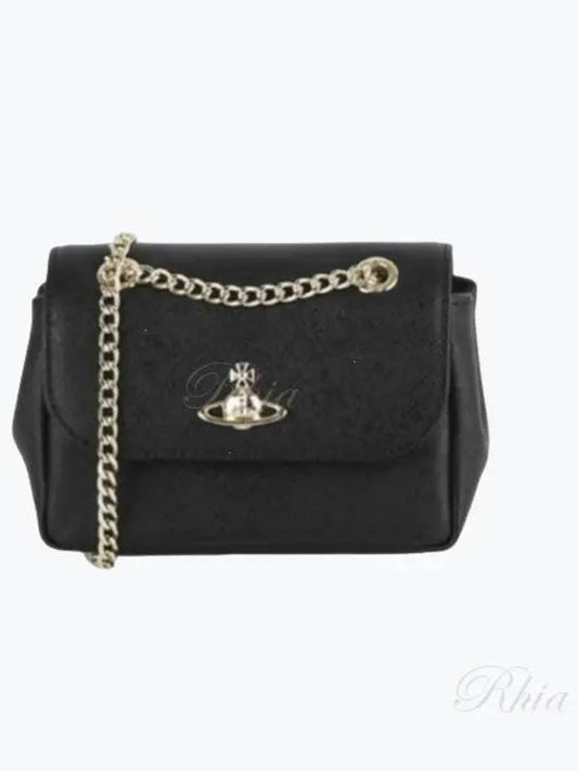 5C01000BW S000B N402 Vegan Biogreen Saffiano Small Pulse Chain Cross Bag - VIVIENNE WESTWOOD - BALAAN 1