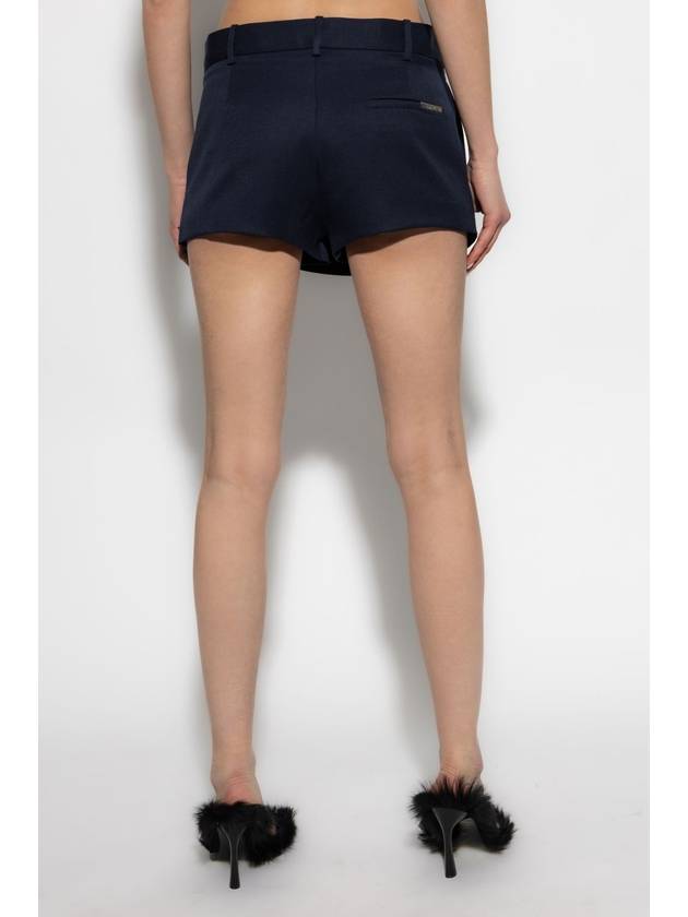 The Attico Pleat Shorts, Women's, Navy Blue - THE ATTICO - BALAAN 4