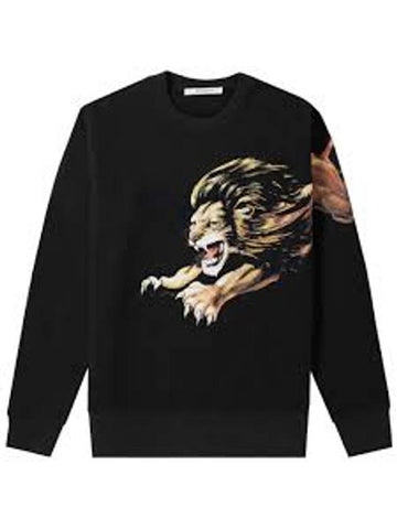 Lion Print Cotton Sweatshirt Black - GIVENCHY - BALAAN 1