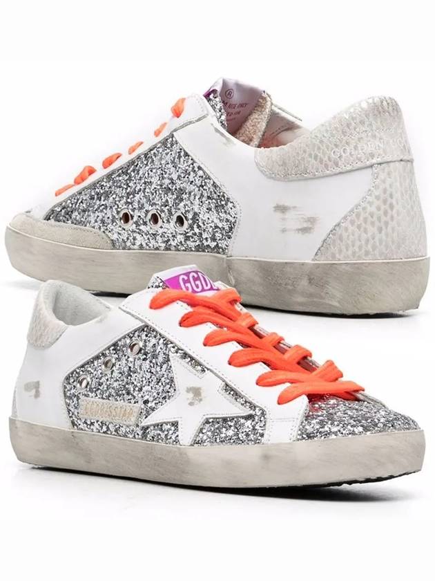 Superstar Glitter Low Top Sneakers Silver White - GOLDEN GOOSE - BALAAN 2