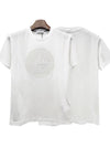 Industrial Two Print Garment Dyed Short Sleeve T-Shirt White - STONE ISLAND - BALAAN 2