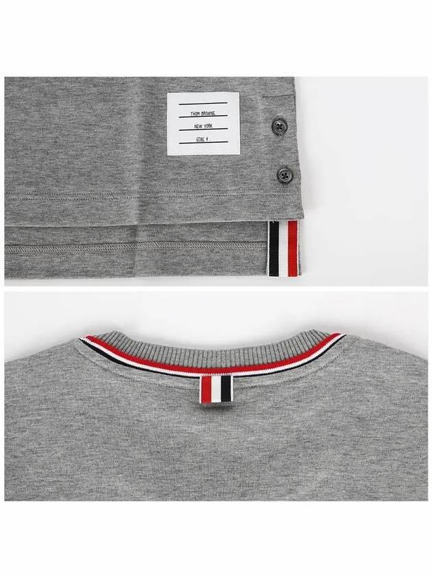 RWB Trimmed Cotton Short Sleeve T-Shirt Grey - THOM BROWNE - BALAAN 7