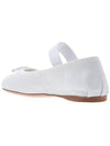 Women's Logo Strap Leather Ballerina White - MIU MIU - BALAAN.