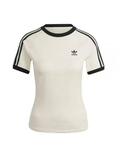 3 Stripes Slim Raglan Short Sleeve T-Shirt White Melange - ADIDAS - BALAAN 2