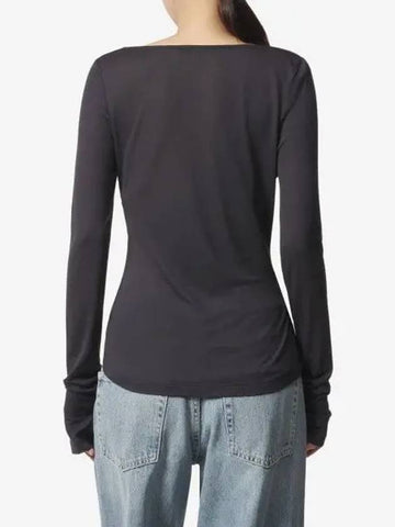 Helmut Lang Cowl Neck Long Sleeve T Shirt Navy N06HW522G0F - HELMUT LANG - BALAAN 1