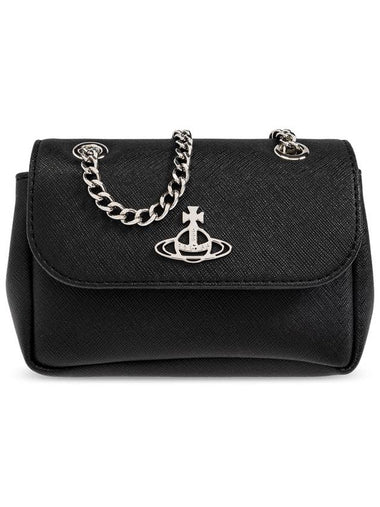 Logo Plaque Shoulder Bag Black - VIVIENNE WESTWOOD - BALAAN 1