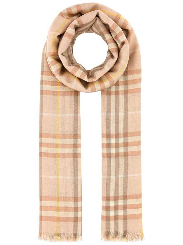 Check Lightweight Cashmere Silk Scarf Teacup - BURBERRY - BALAAN 2