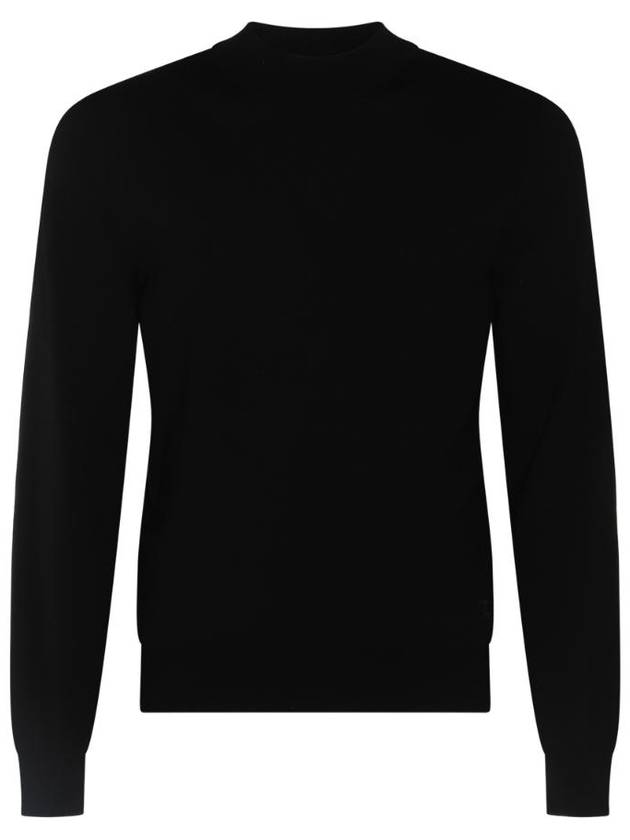 Triomphe High Collar Wool Knit Top Black - CELINE - BALAAN 1