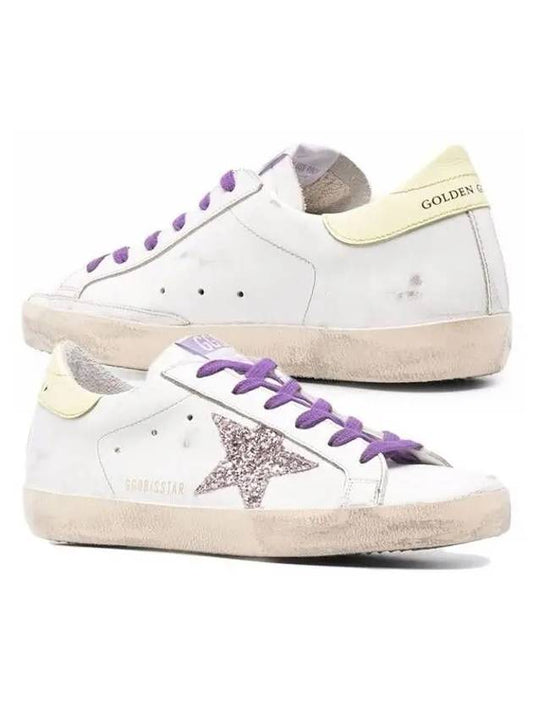 Women's Glitter Yellow Tab Superstar Sneakers White - GOLDEN GOOSE - BALAAN 2