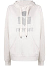 Women's Mansel Logo Print Hoodie Ecru - ISABEL MARANT ETOILE - BALAAN.