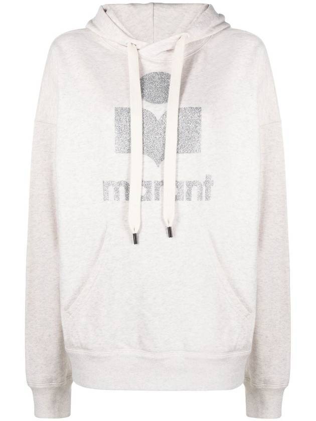 Women's Mansel Logo Print Hoodie Ecru - ISABEL MARANT ETOILE - BALAAN.