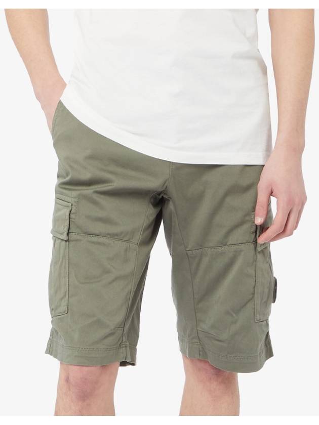 Stretch Satin Cargo Shorts Green - CP COMPANY - BALAAN 2