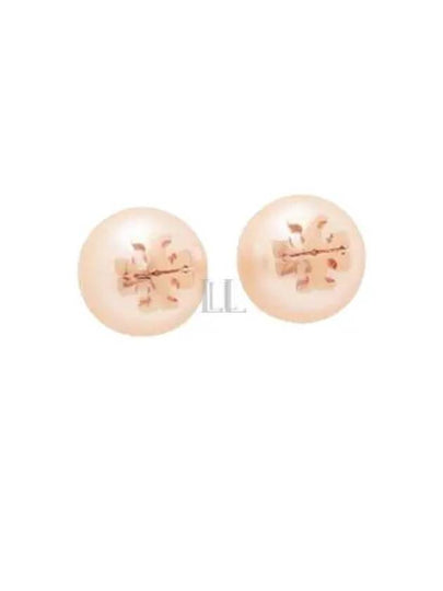 Crystal Pearl Stud Earrings Rose - TORY BURCH - BALAAN 2