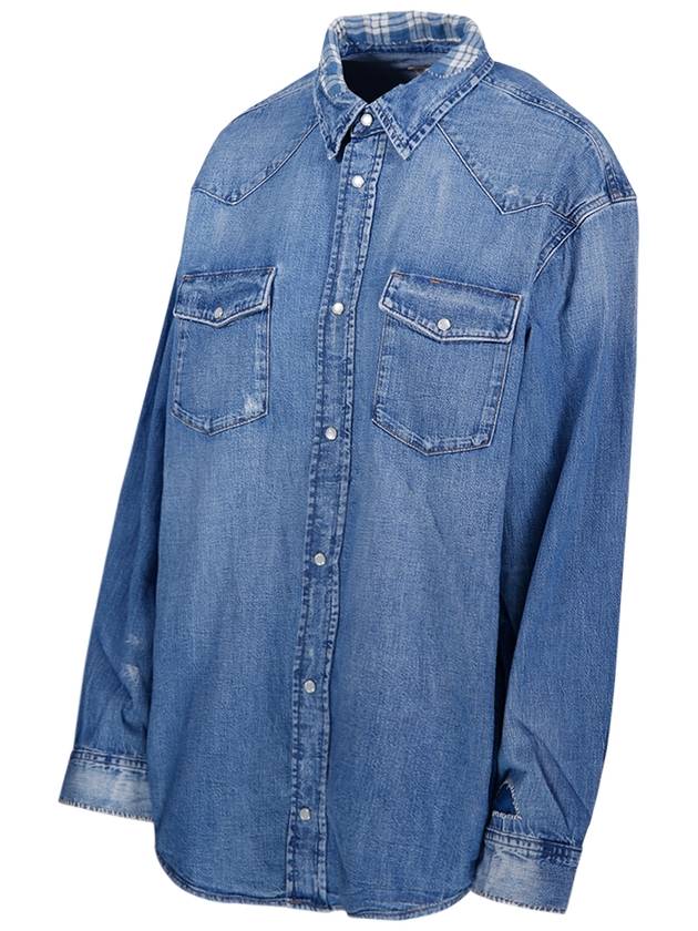 Denim Long Sleeve Shirt Blue - POLO RALPH LAUREN - BALAAN 3