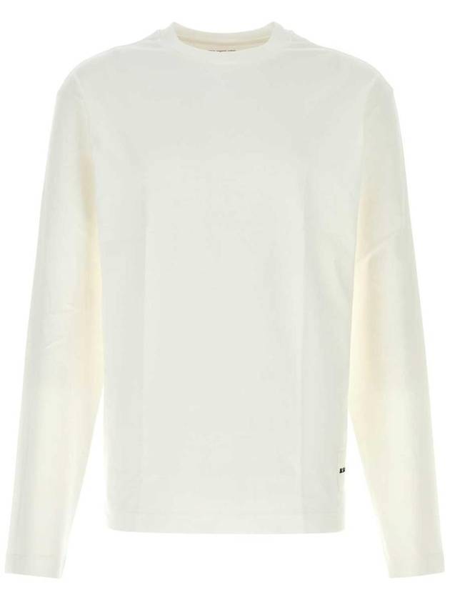 Logo Patch Crew Neck Cotton Long Sleeve T-Shirt Set White - JIL SANDER - BALAAN 1