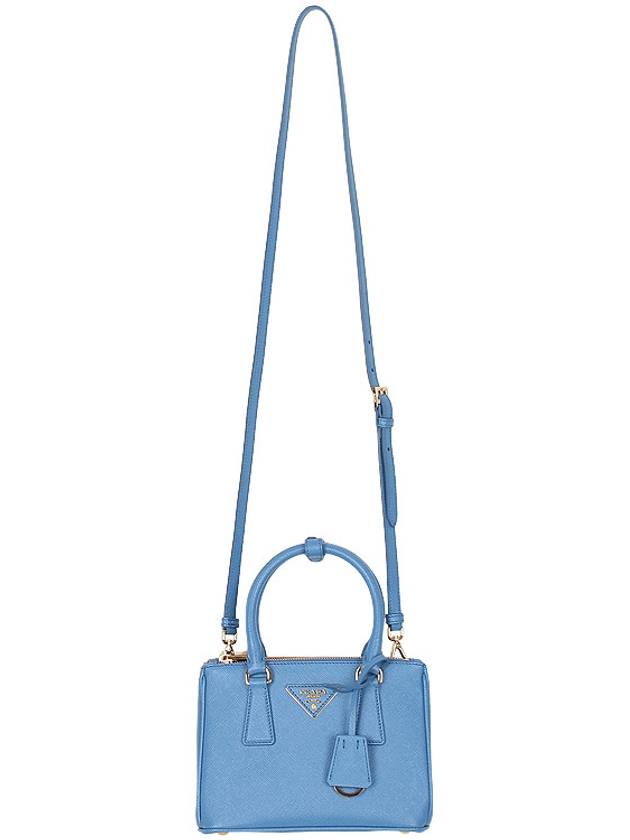 Galleria Saffiano Leather Mini Tote Bag Light Blue - PRADA - BALAAN 4