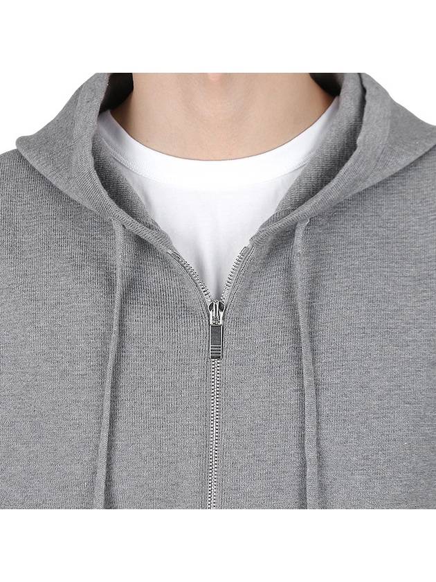 Cotton Milano Armband Zip Up Hoodie Light Grey - THOM BROWNE - BALAAN 7