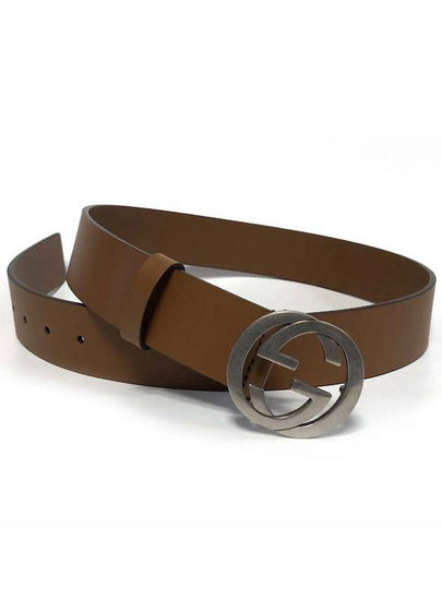 Interlocking Leather Belt Brown - GUCCI - BALAAN 2