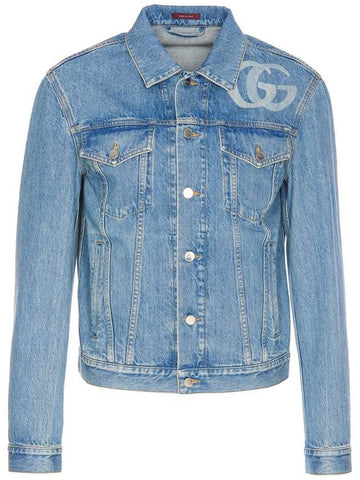 Laser Double G Denim Jacket Blue - GUCCI - BALAAN 1